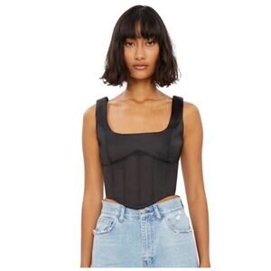 Danielle Guizio Women’s Black Lace Up Corset Sleeveless Witchy Goth Vampire XS?